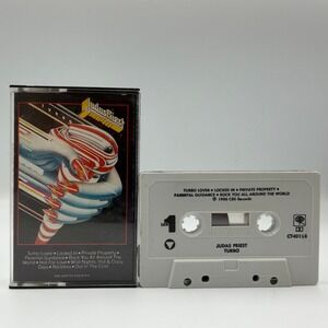 Judas Priest Turbo Cassette Tape 1986 Columbia CT40158 Heavy Metal Vtg TESTED